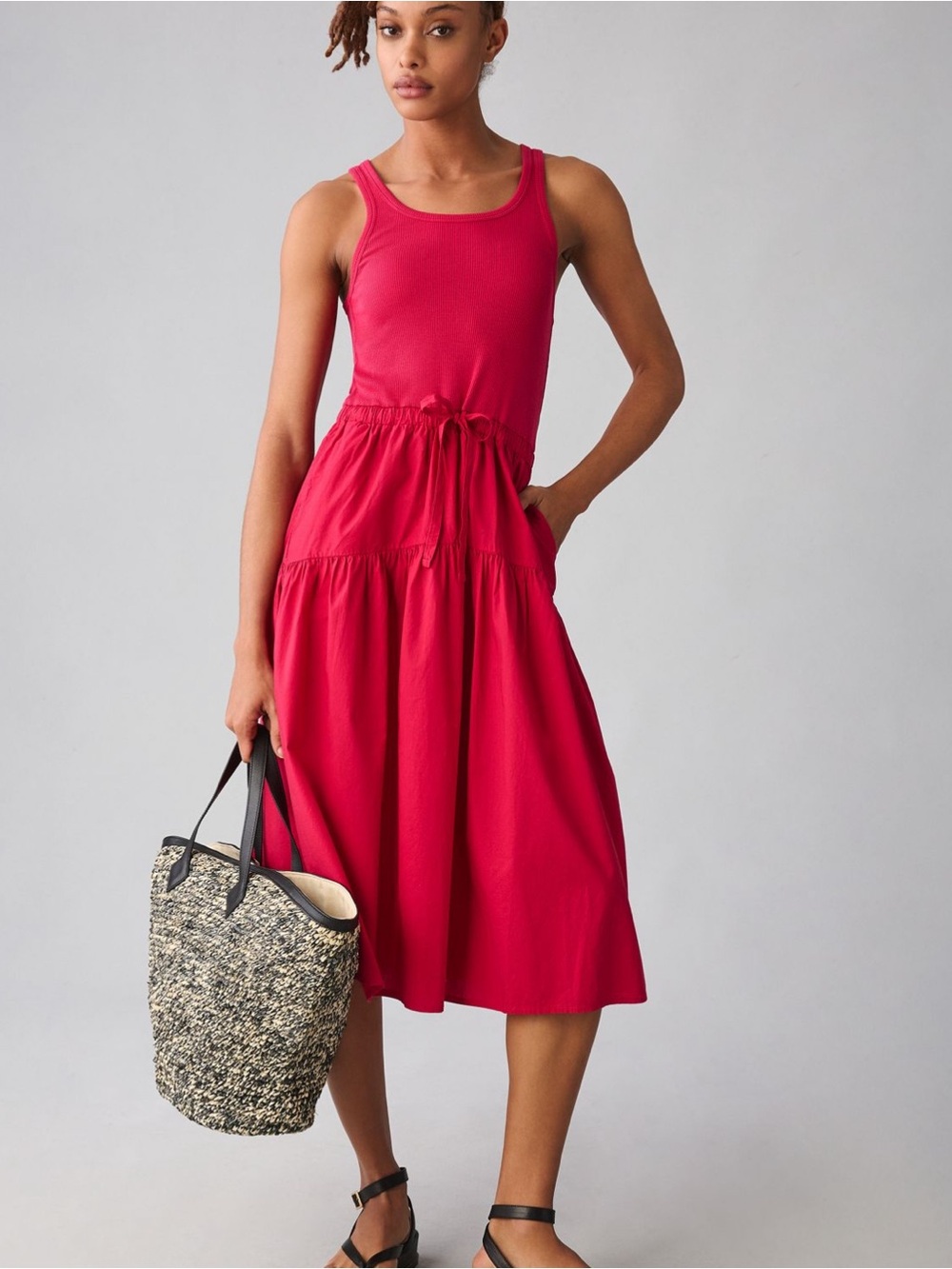 Nation Los Angeles LTD Frannie Dress in Raspberry Pink